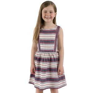 Cherokee Girls Sleeveless Striped A-Line Sundress - Size 10/12 Red White Blue